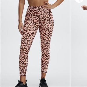 Fabletics Power Hold Leopard Print Leggings, High Rise, Size Small